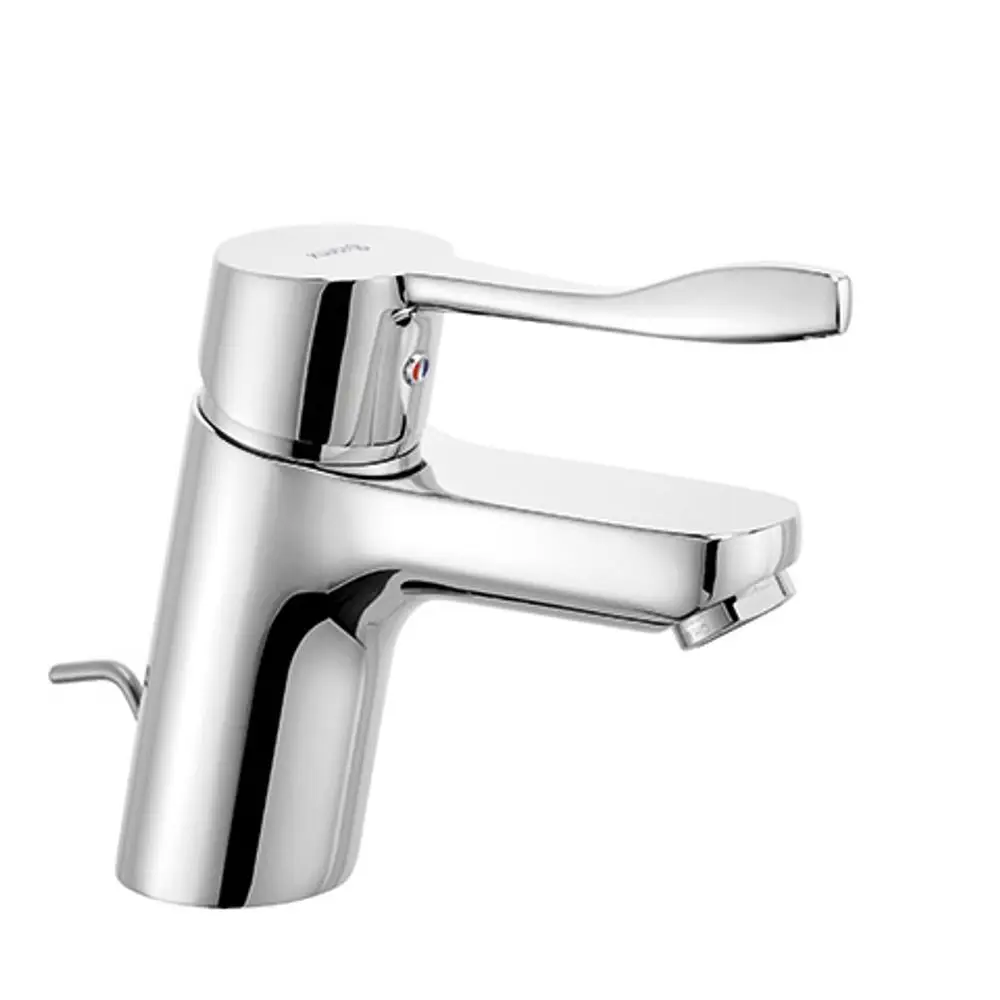 Waschtischarmatur in Chrom-Optik von Kludi mit einem seitlichen Bedienhebel und einem modernen Design für Badezimmeranwendungen.